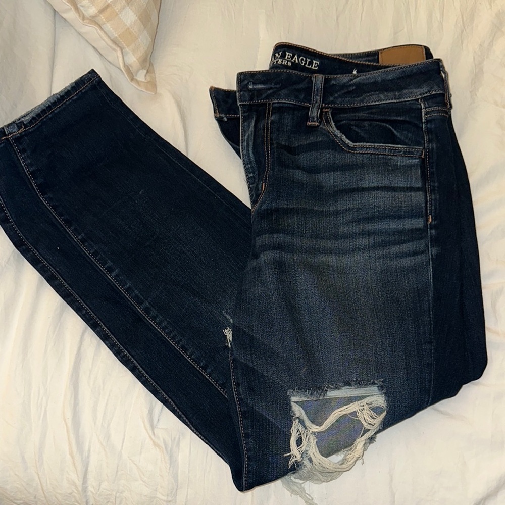 American Eagle Outfitters Women's Distressed Black Jeans